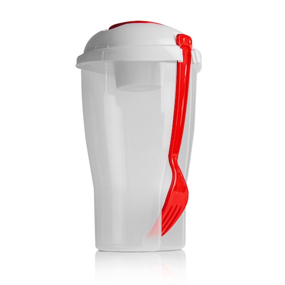 Food container- Salad container 850ml f(BPA FREE Polypropylene) Red lid